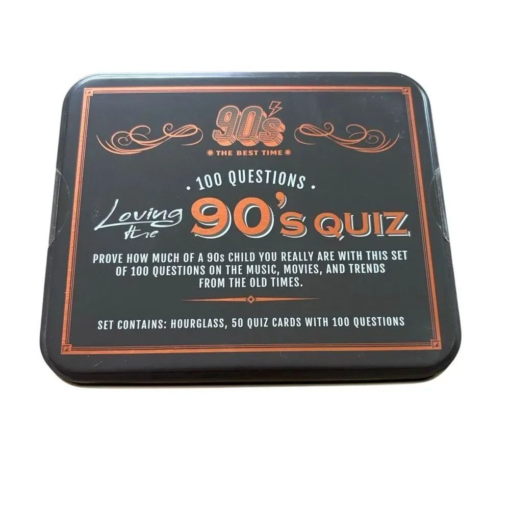 Loving The 90’s Quiz Game Tin Retro Pop Culture Trivia 100 Questions *New*